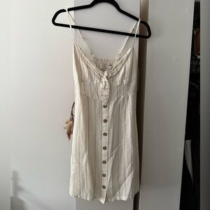 Vintage Cream and Brown Knotted Blouse